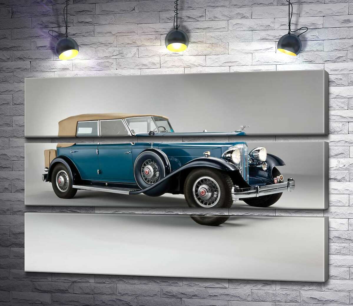 модульна картина Синій автомобіль з відкидним верхом 1932 Packard Twin Six (Модуль №15)