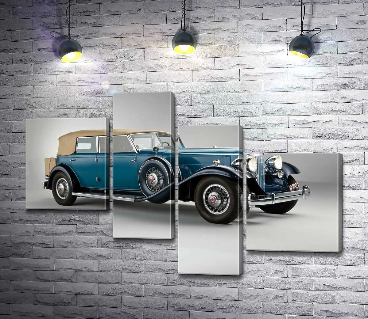 модульна картина Синій автомобіль з відкидним верхом 1932 Packard Twin Six (Модуль №21)