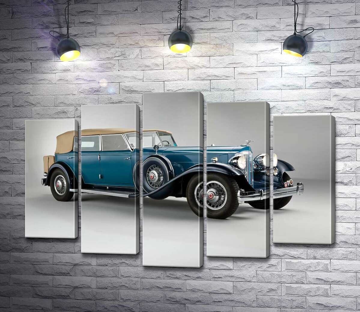 модульна картина Синій автомобіль з відкидним верхом 1932 Packard Twin Six (Модуль №4)