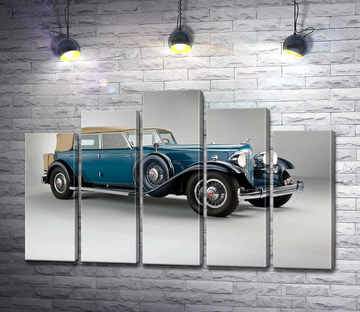 модульная картина Синий автомобиль с откидным верхом 1932 года Packard Twin Six (Модуль №29)