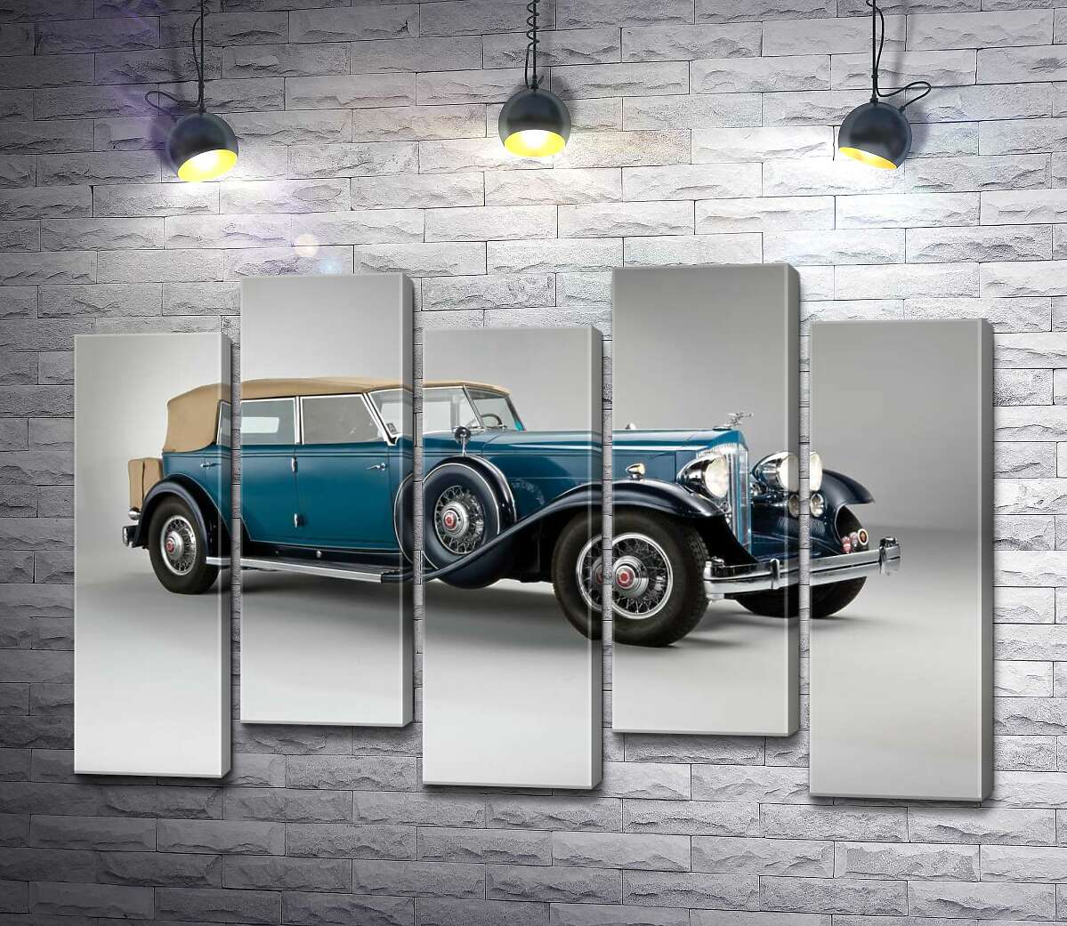модульна картина Синій автомобіль з відкидним верхом 1932 Packard Twin Six (Модуль №30)