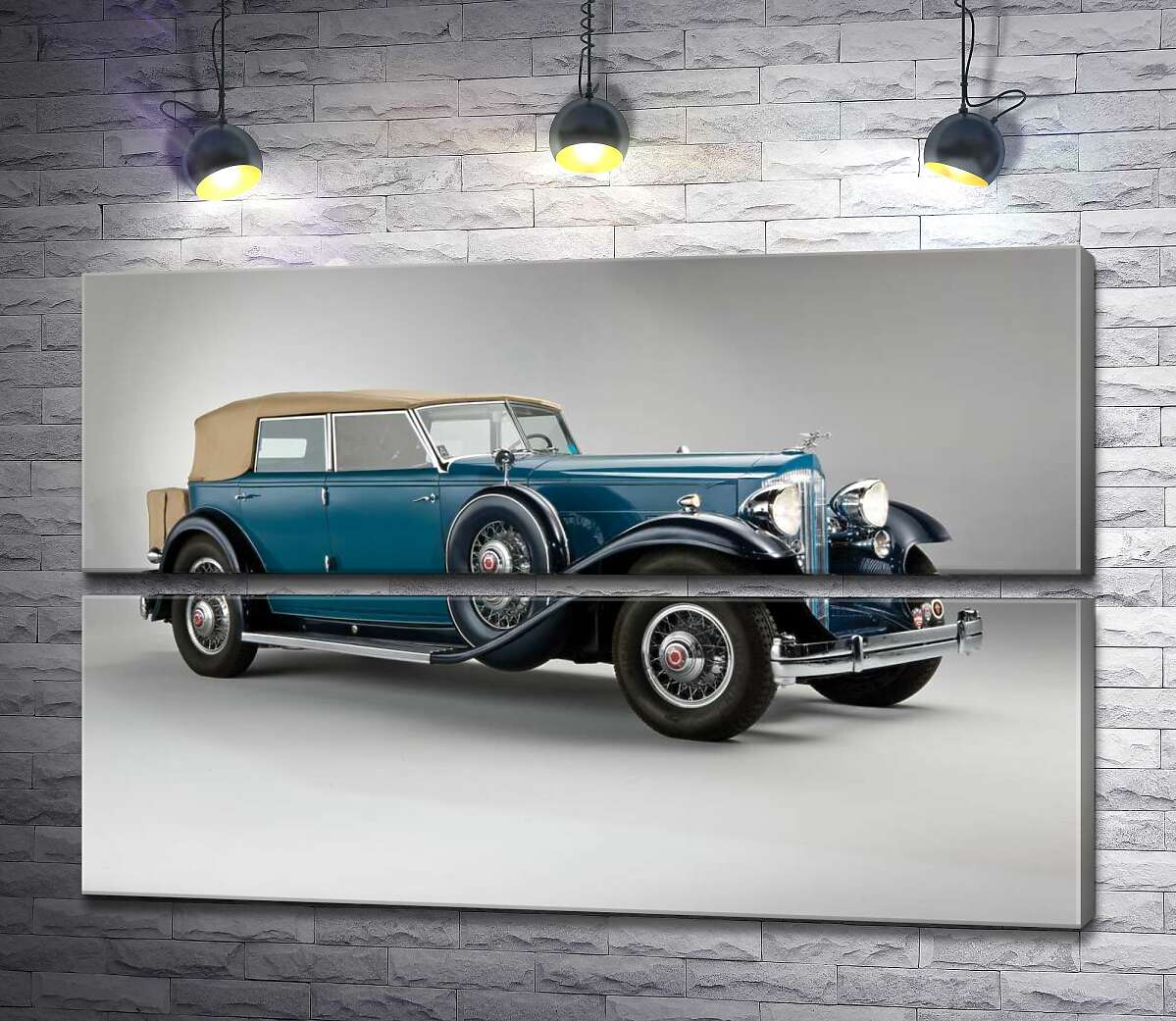 модульна картина Синій автомобіль з відкидним верхом 1932 Packard Twin Six (Модуль №7)