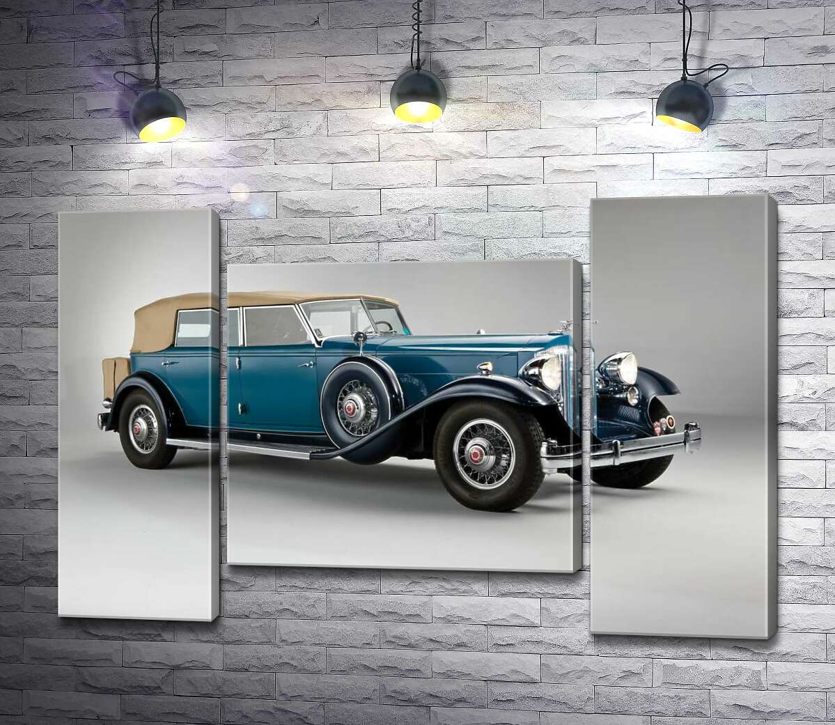 модульна картина Синій автомобіль з відкидним верхом 1932 Packard Twin Six (Модуль №11)