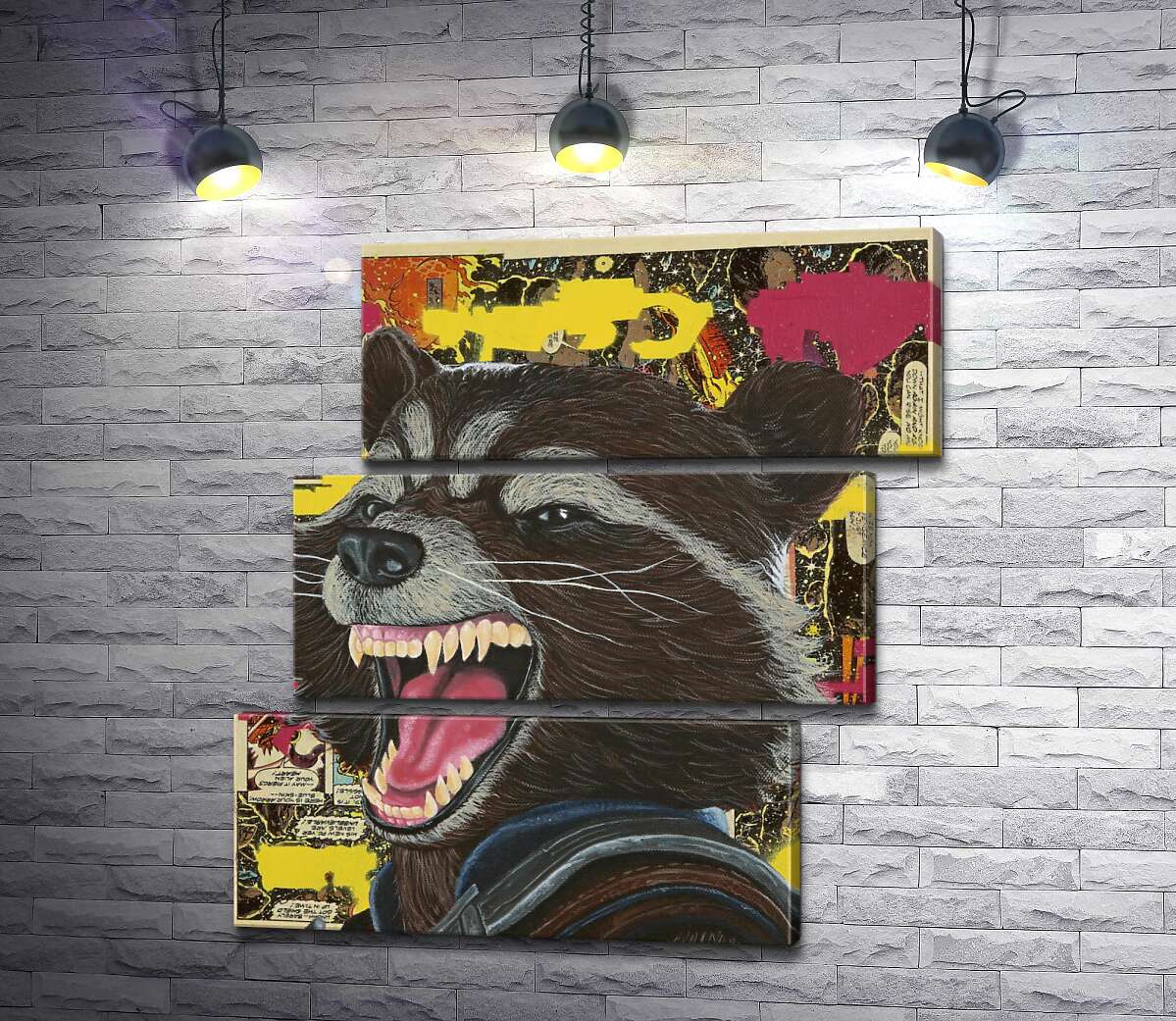 модульна картина Ракетний єнот (Rocket raccoon) скалить зуби (Модуль №17)