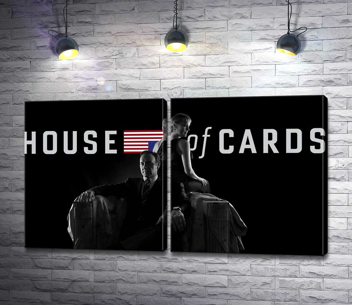 модульная картина Главные герои – супруги, на постере к сериалу "Карточный дом" (House of cards)