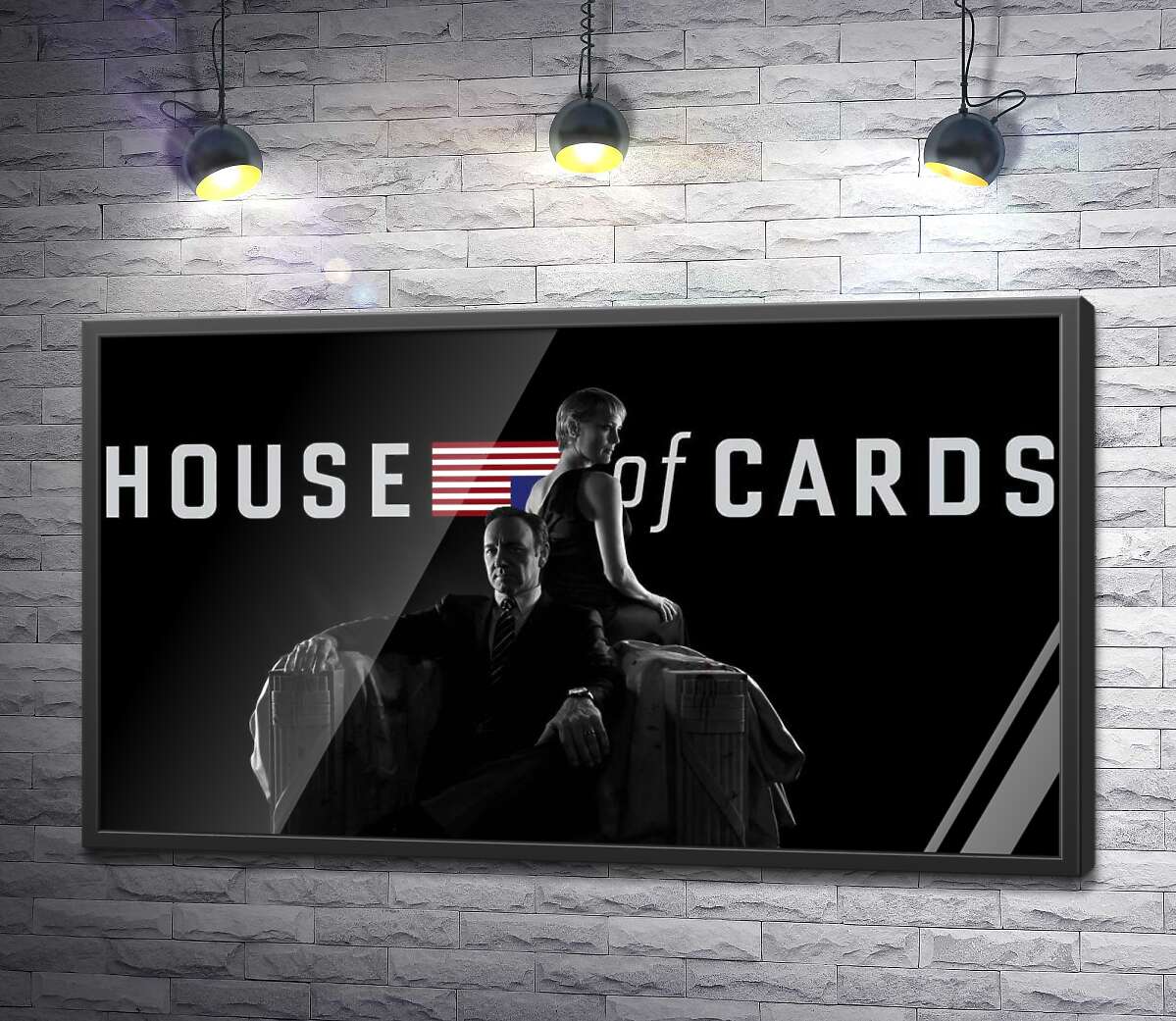 постер Головні герої - подружжя, на постері до серіалу "Картковий будинок" (House of cards)