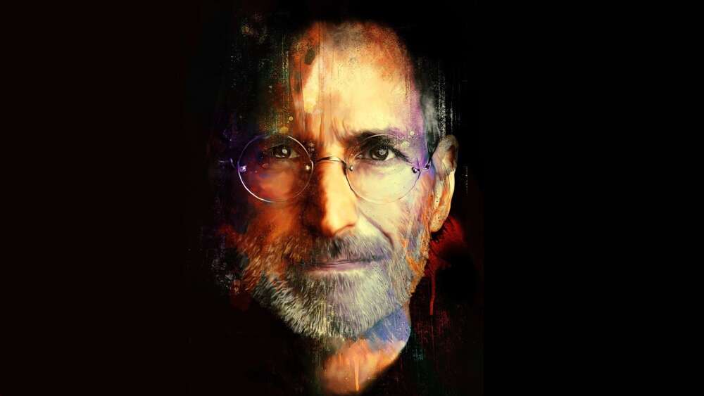 картина-постер Портрет Стіва Джобса (Steve Jobs) на чорному фоні