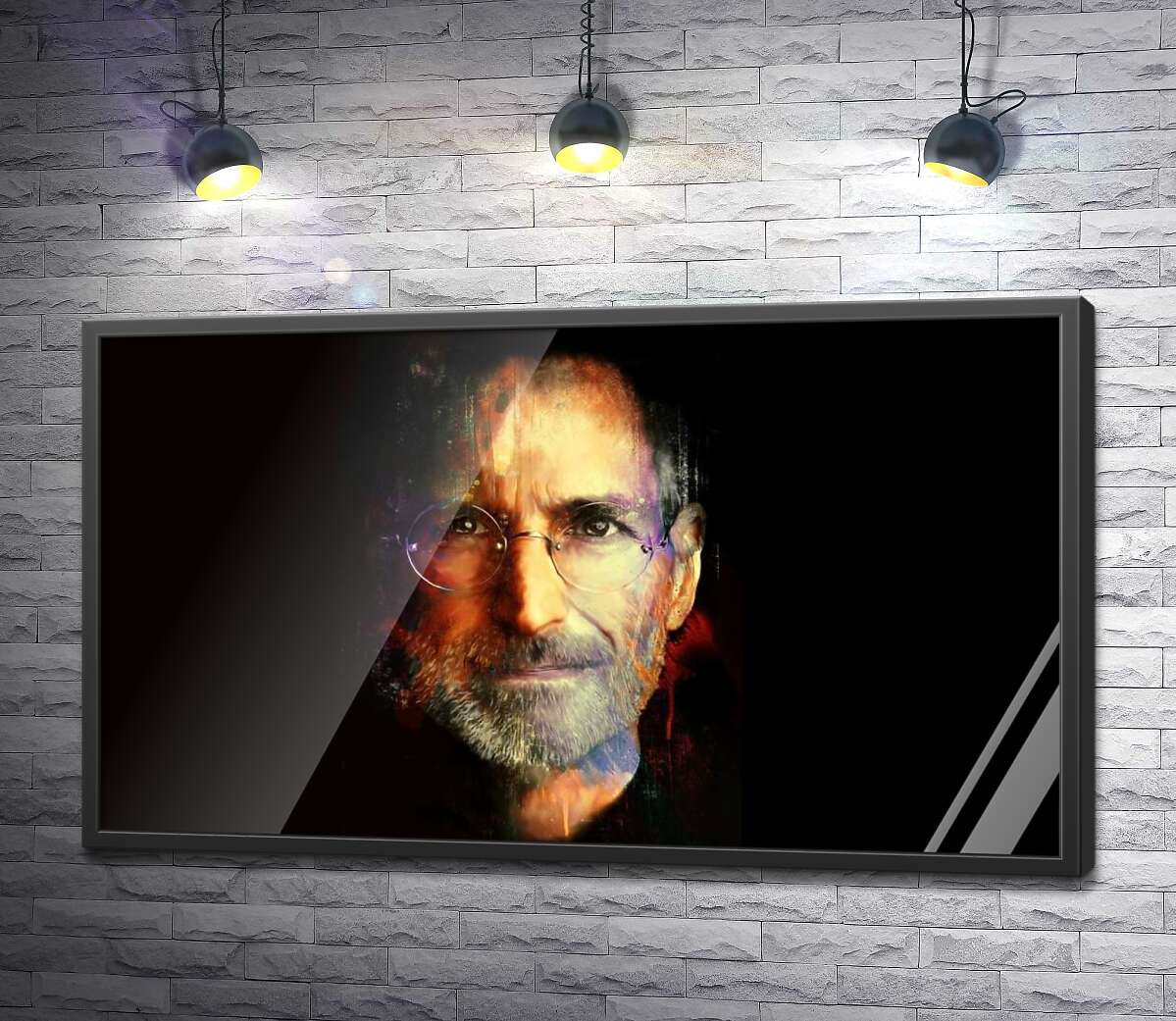 постер Портрет Стива Джобса (Steve Jobs) на черном фоне