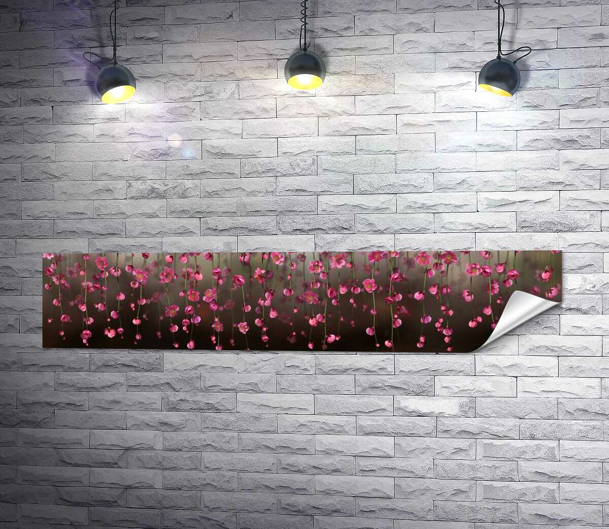 друк Гірлянда з легких рожевих квітів