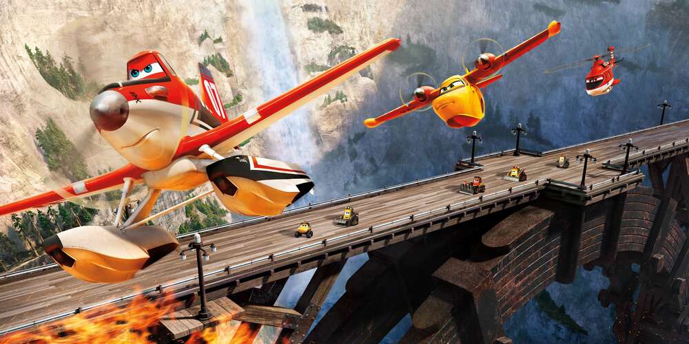 картина-постер Герои мультфильма Самолеты (Planes) спешат на спасательную операцию