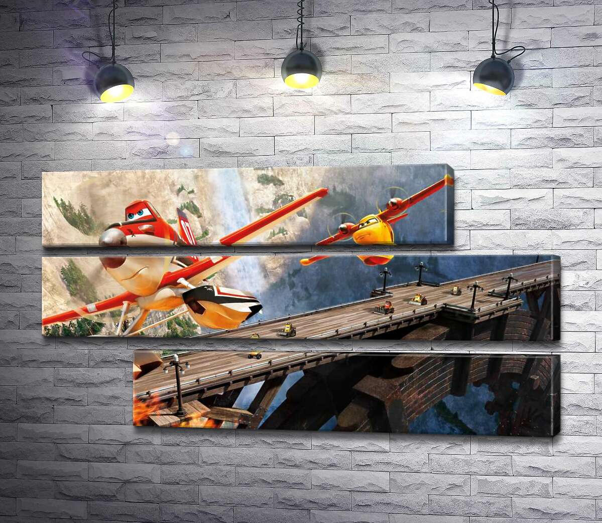 модульная картина Герои мультфильма "Самолеты" (Planes) спешат на спасательную операцию (Модуль №16)