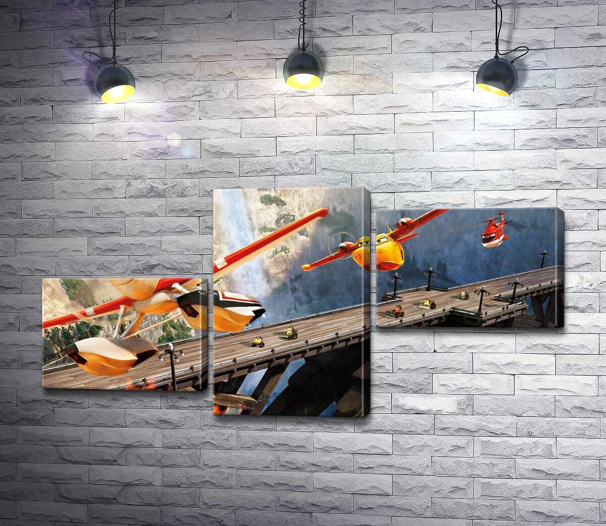 модульна картина Герої мультфільму "Літачки" (Planes) поспішають на рятувальну операцію (Модуль №12)