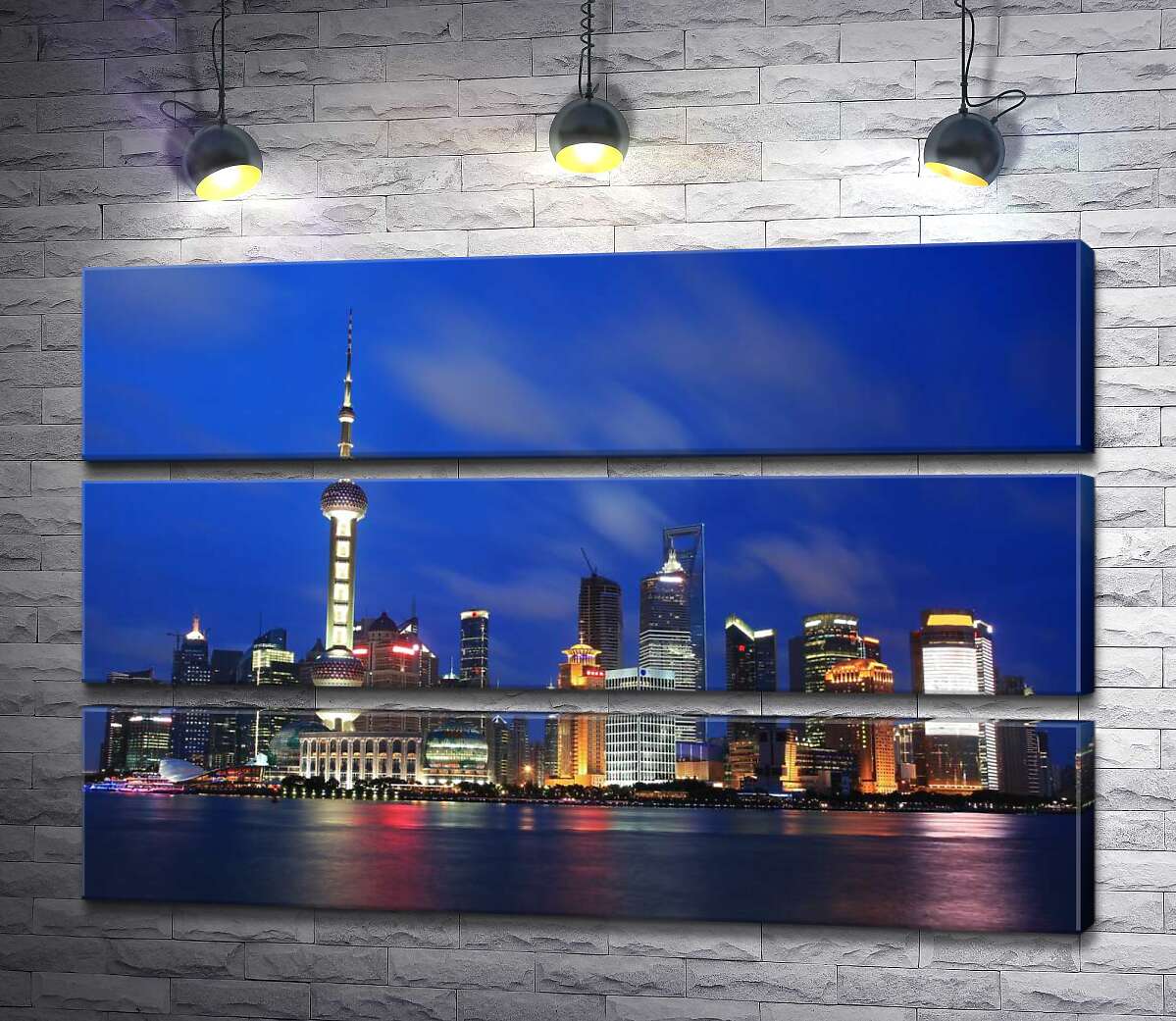 модульна картина Вид на вогні шанхайського району Пудун (Pudong) (Модуль №15)