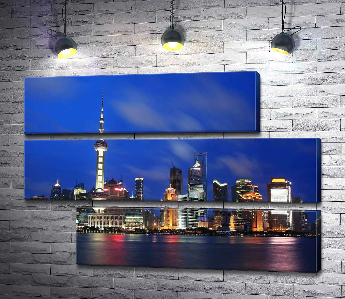 модульная картина Вид на огни шанхайского района Пудун (Pudong) (Модуль №16)
