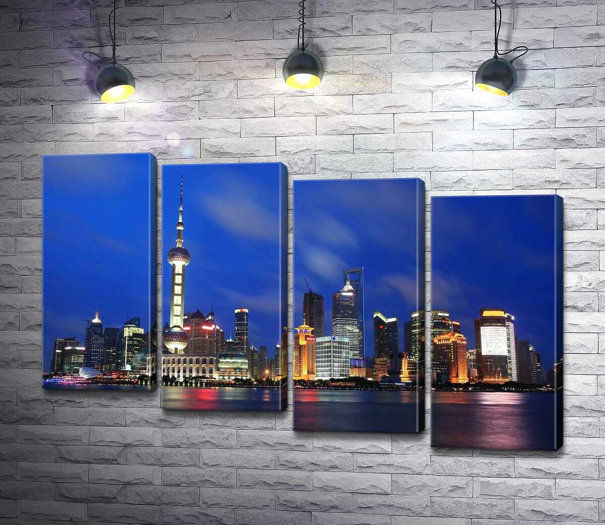 модульна картина Вид на вогні шанхайського району Пудун (Pudong) (Модуль №19)
