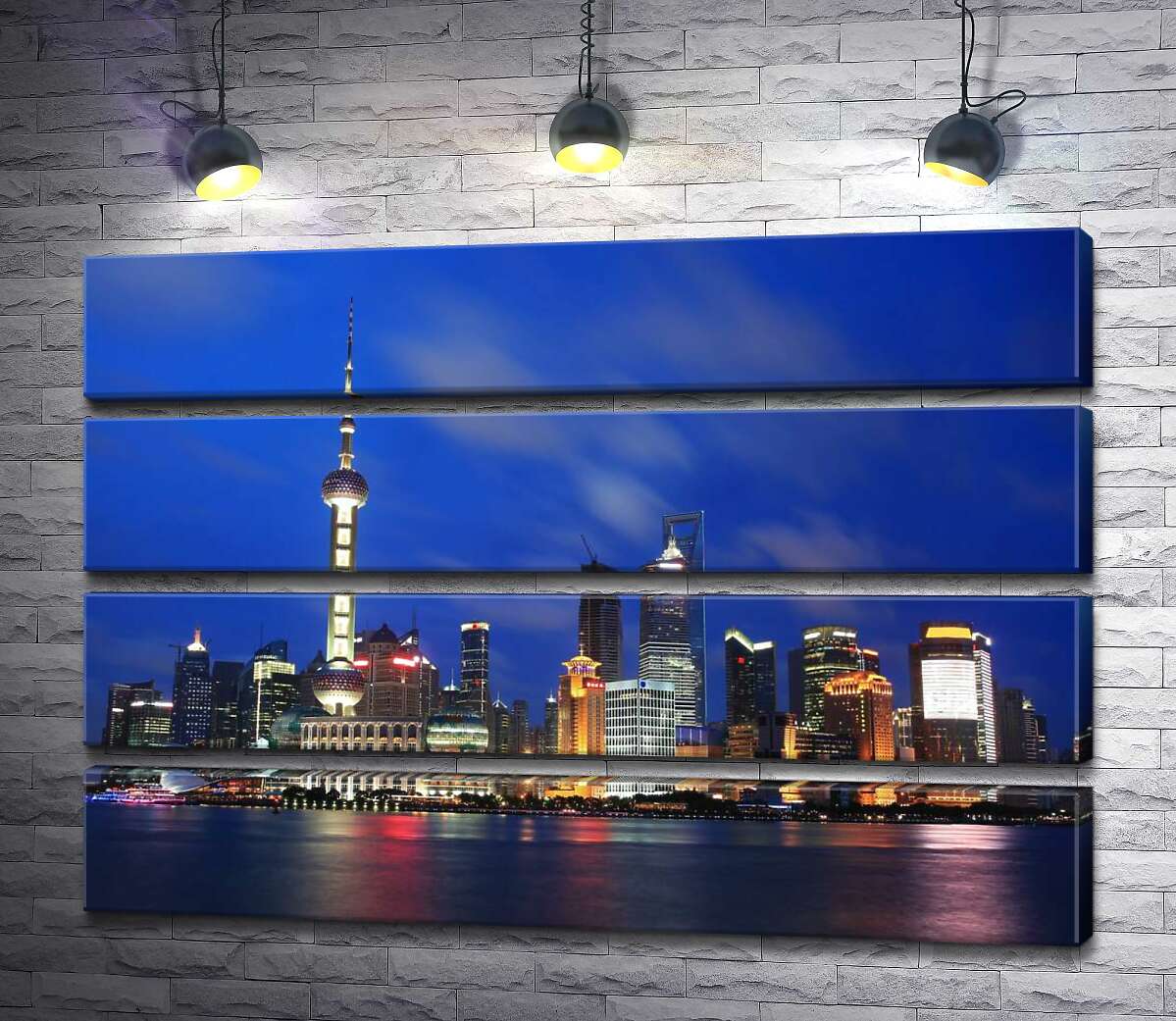 модульная картина Вид на огни шанхайского района Пудун (Pudong) (Модуль №22)