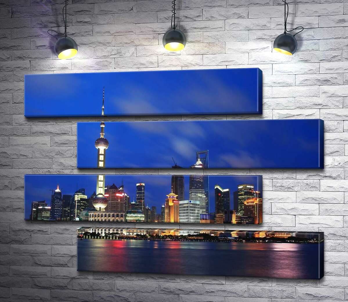 модульна картина Вид на вогні шанхайського району Пудун (Pudong) (Модуль №23)