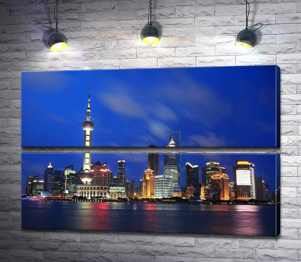 модульная картина Вид на огни шанхайского района Пудун (Pudong) (Модуль №7)