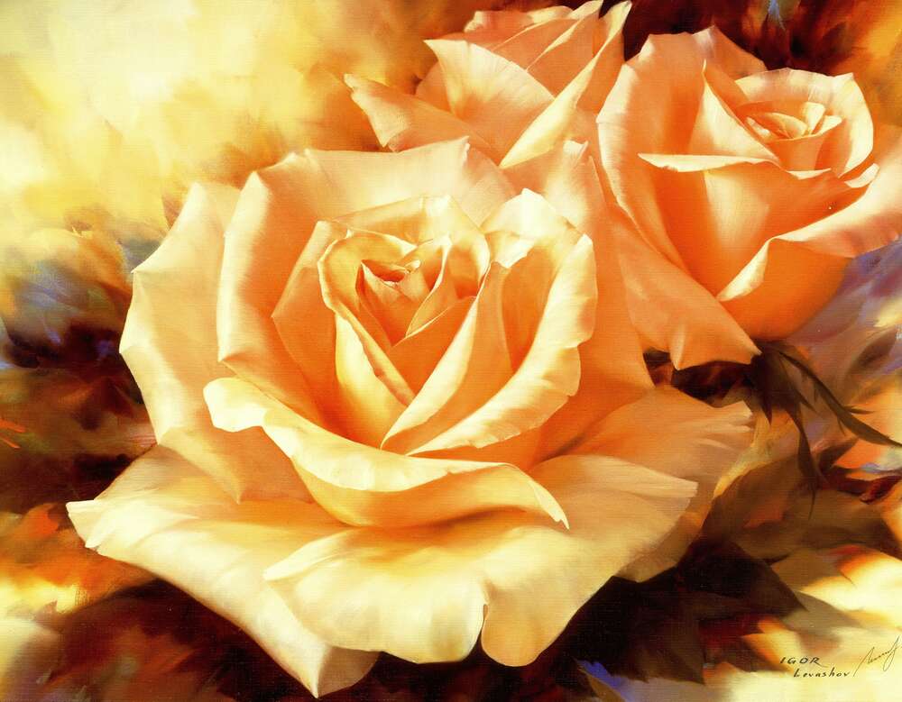 картина-постер Жовті троянди - Ігор Левашов (Igor Levashov)