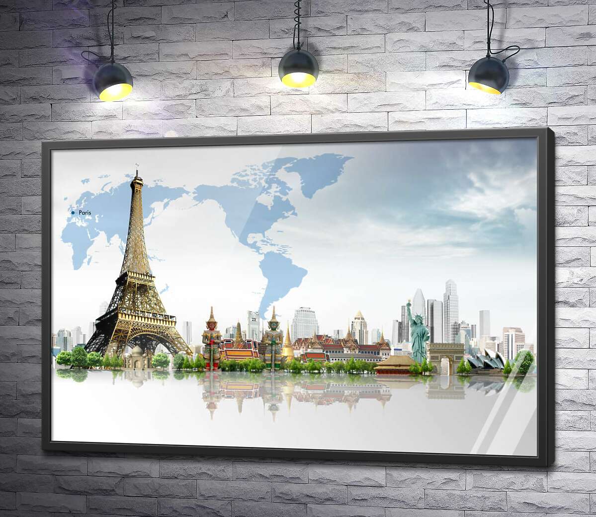 постер Навколо світу: Ейфелева вежа на чолі визначних архітектурних пам'яток