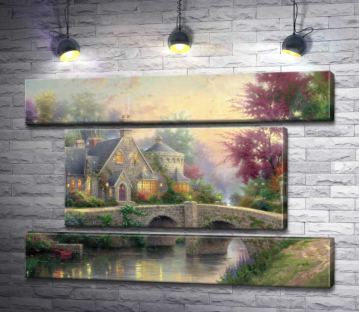 модульная картина Усадьба фонарей (Модуль №18) (Lamplight Manor) - Томас Кинкейд (Thomas Kinkade)