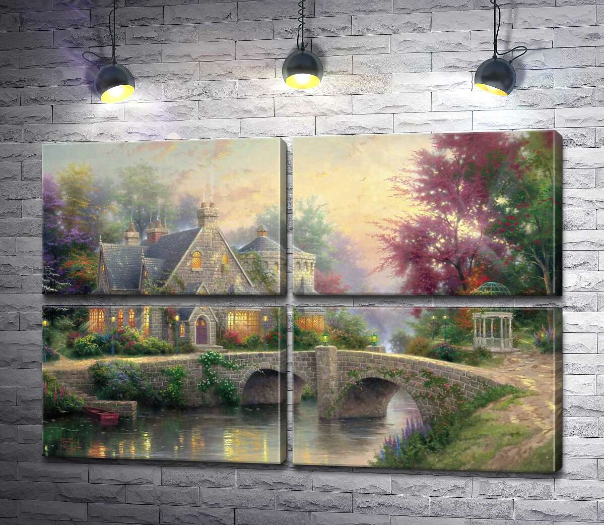 модульная картина Усадьба фонарей (Модуль №25) (Lamplight Manor) - Томас Кинкейд (Thomas Kinkade)
