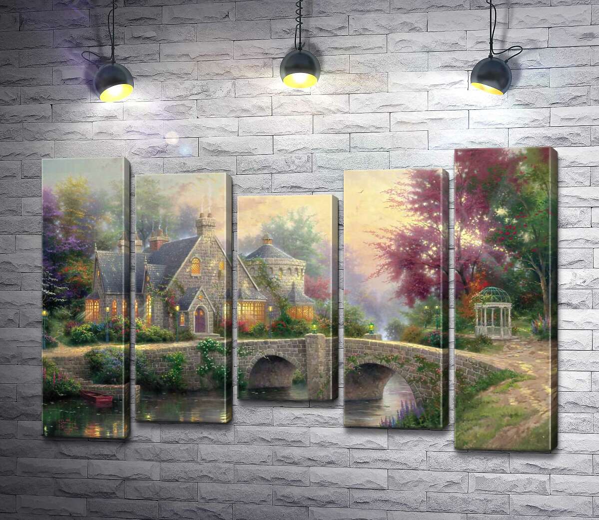 модульная картина Усадьба фонарей (Модуль №27) (Lamplight Manor) - Томас Кинкейд (Thomas Kinkade)