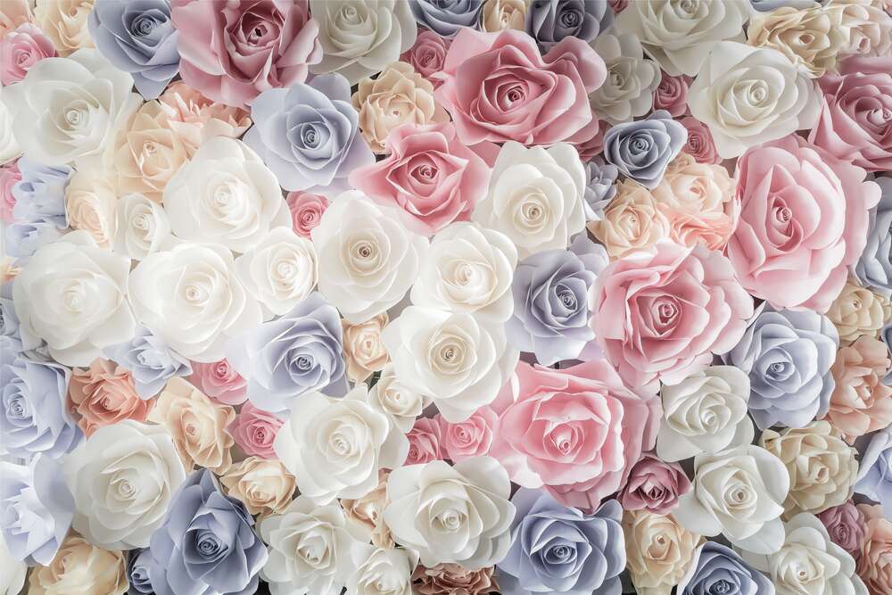 картина-постер Ковёр из нежно-пастельных роз