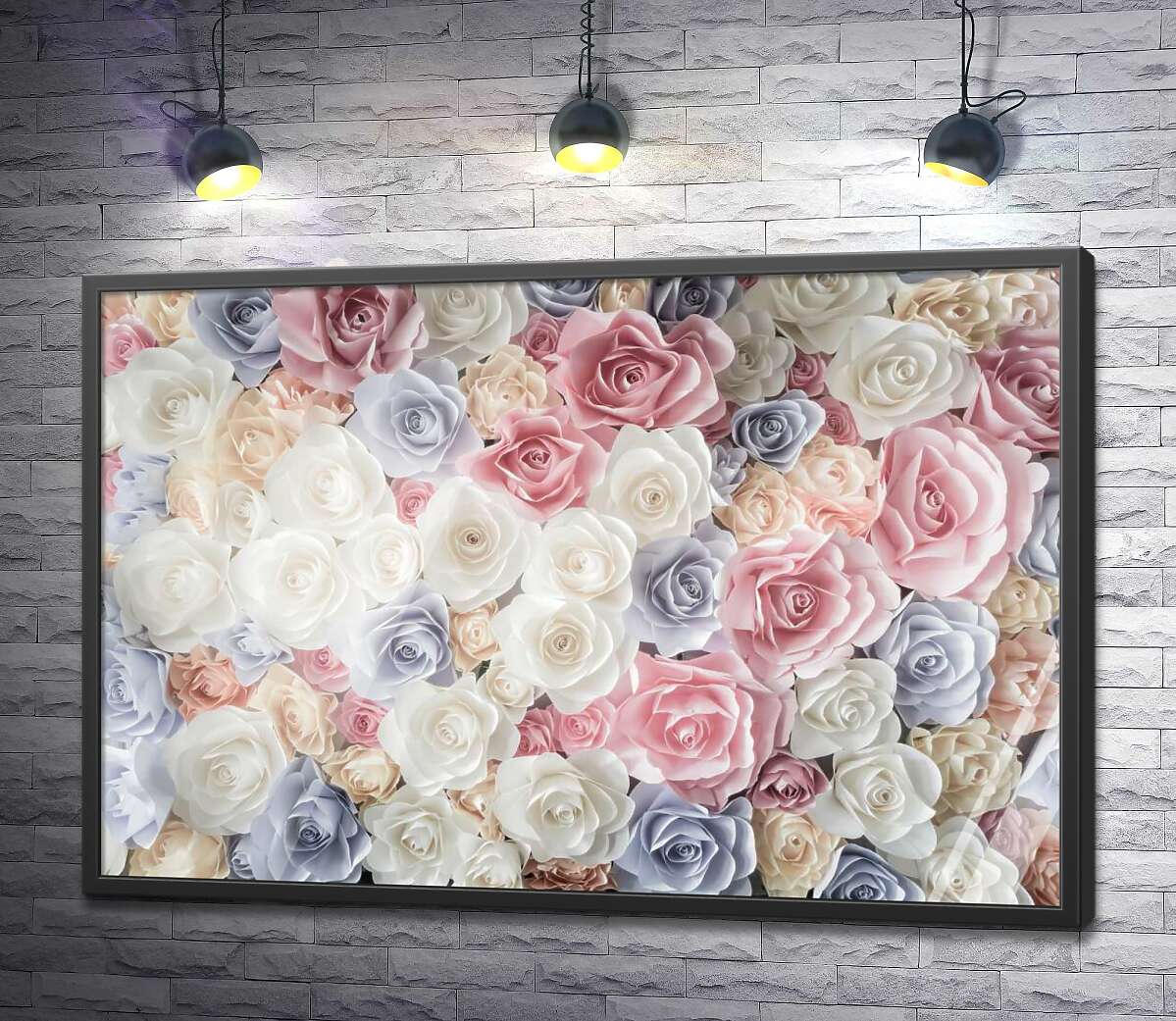 постер Килим ніжно-пастельних троянд