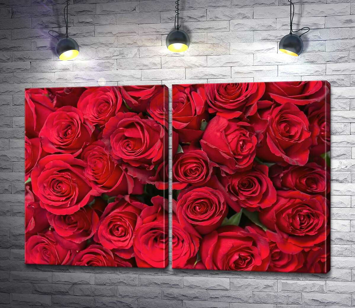 модульная картина Розы в багряном ковре