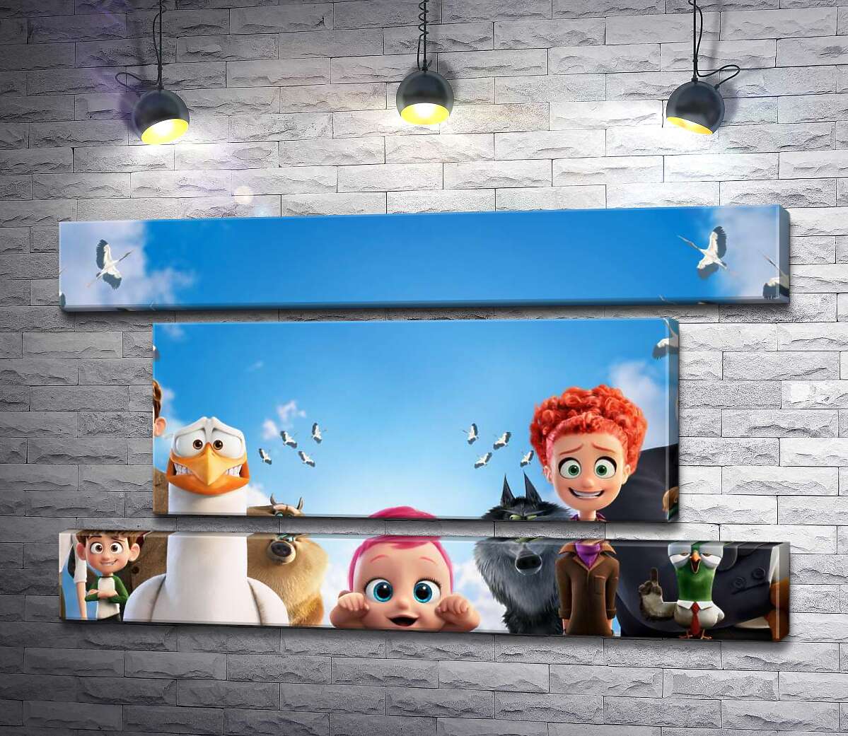 модульна картина Веселий постер із персонажами мультфільму "Лелеки" (Storks) (Модуль №18)
