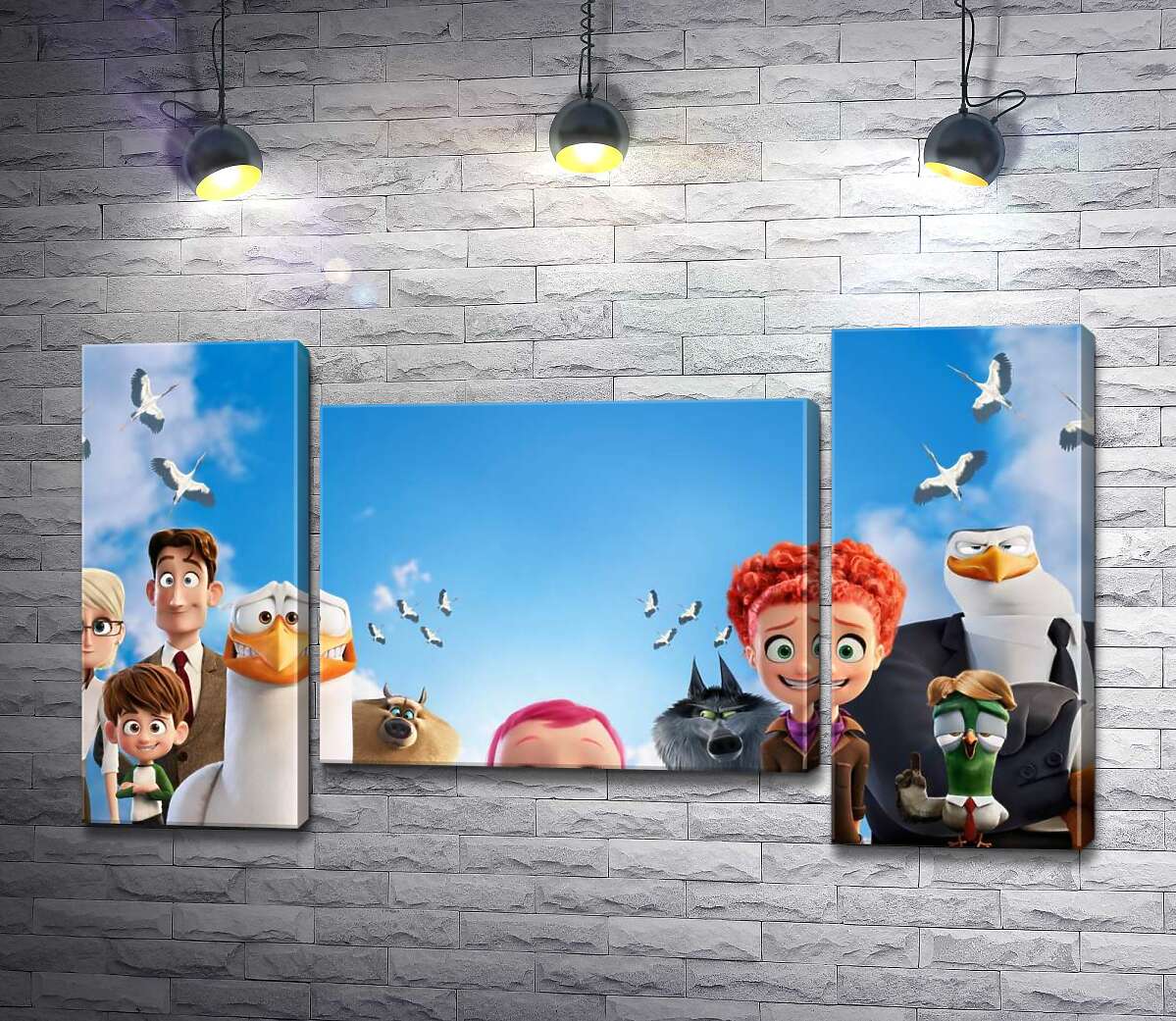 модульна картина Веселий постер із персонажами мультфільму "Лелеки" (Storks) (Модуль №11)