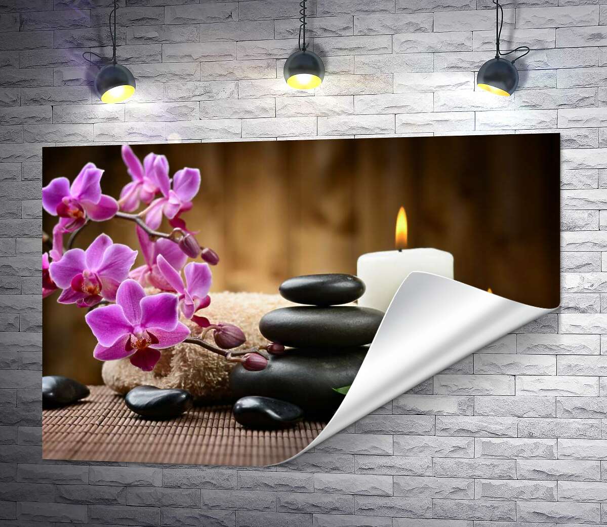 друк Спа-відпочинок в пахощах свічок, орхідей серед бамбуку та каміння