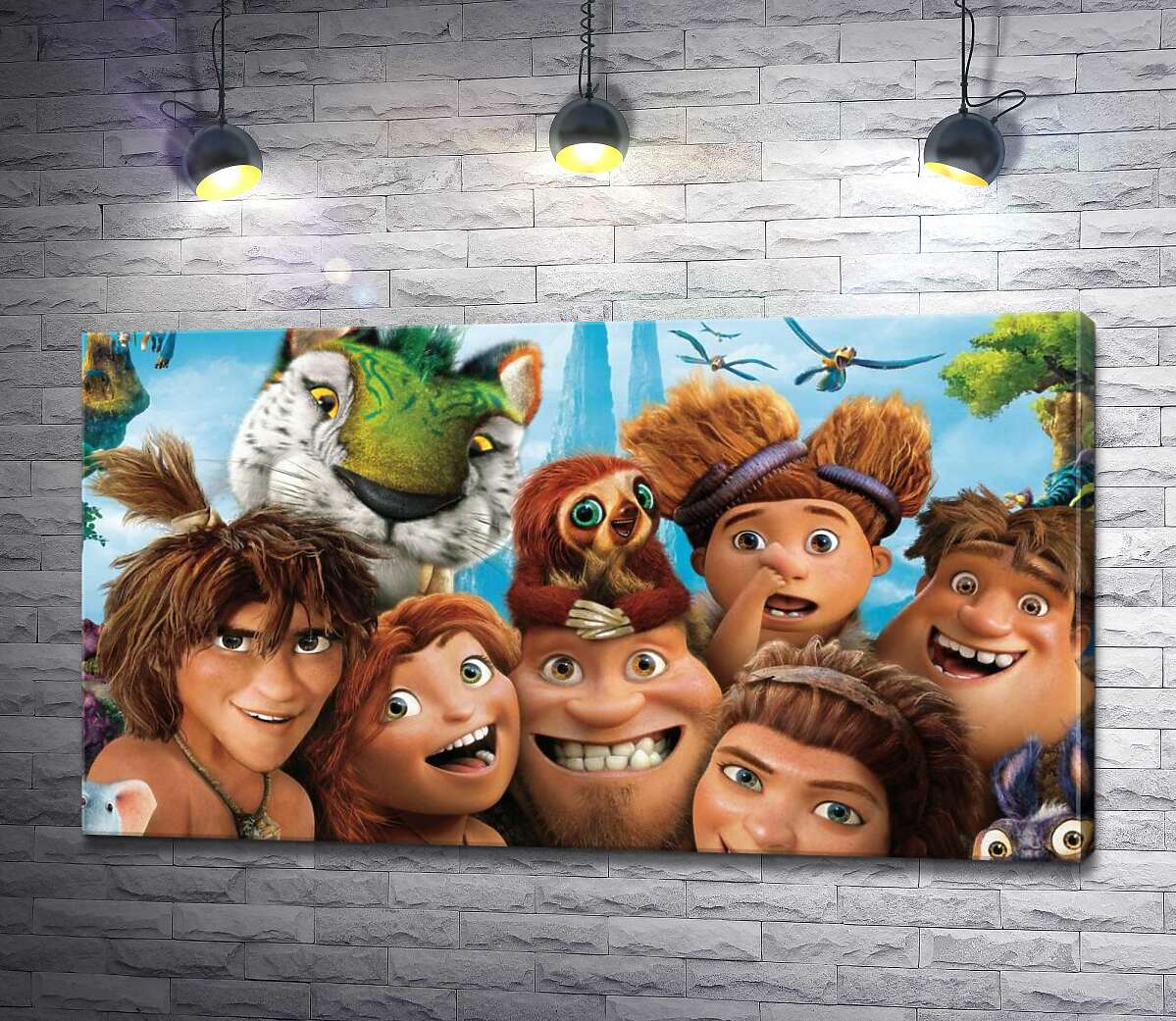 картина Назад в минуле з героями мультфільму "Сімейка Крудс" (The Croods)