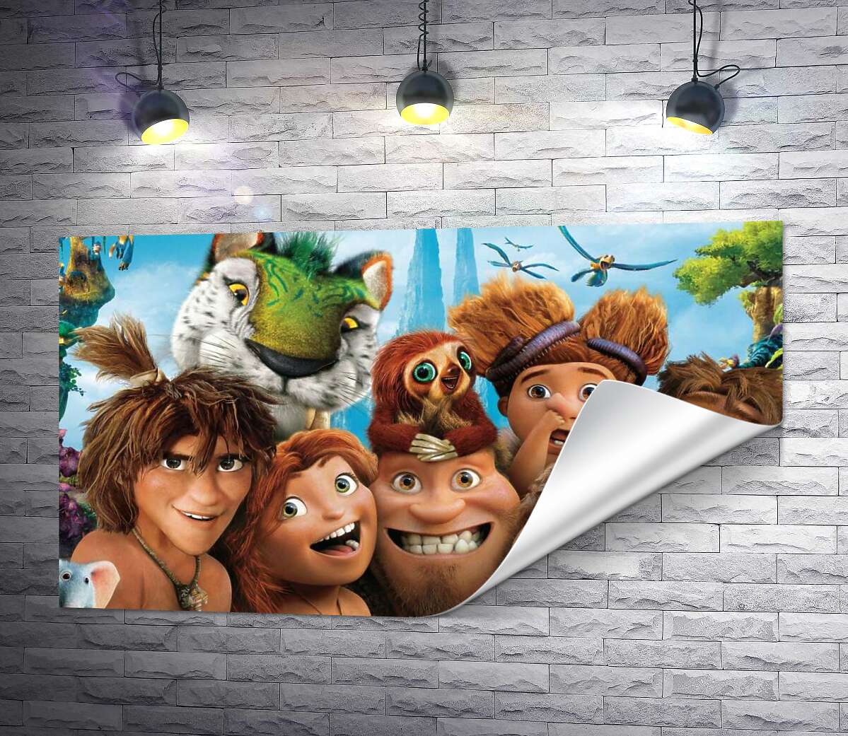 печать Обратно в прошлое с героями мультфильма "Семейка Крудс" (The Croods)