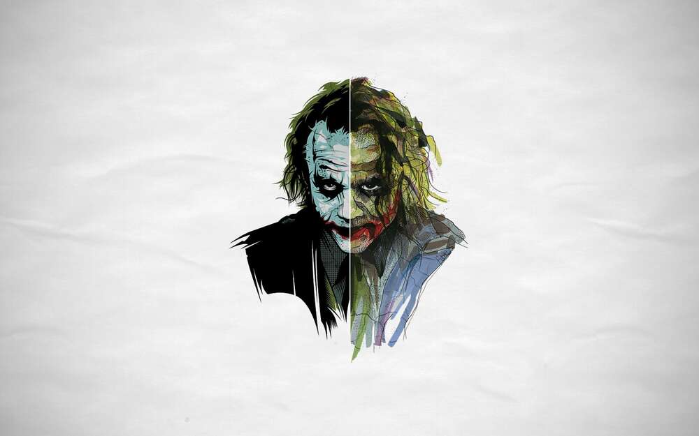 картина-постер Арт-портрет Джокера (Joker) с угрожающим взглядом