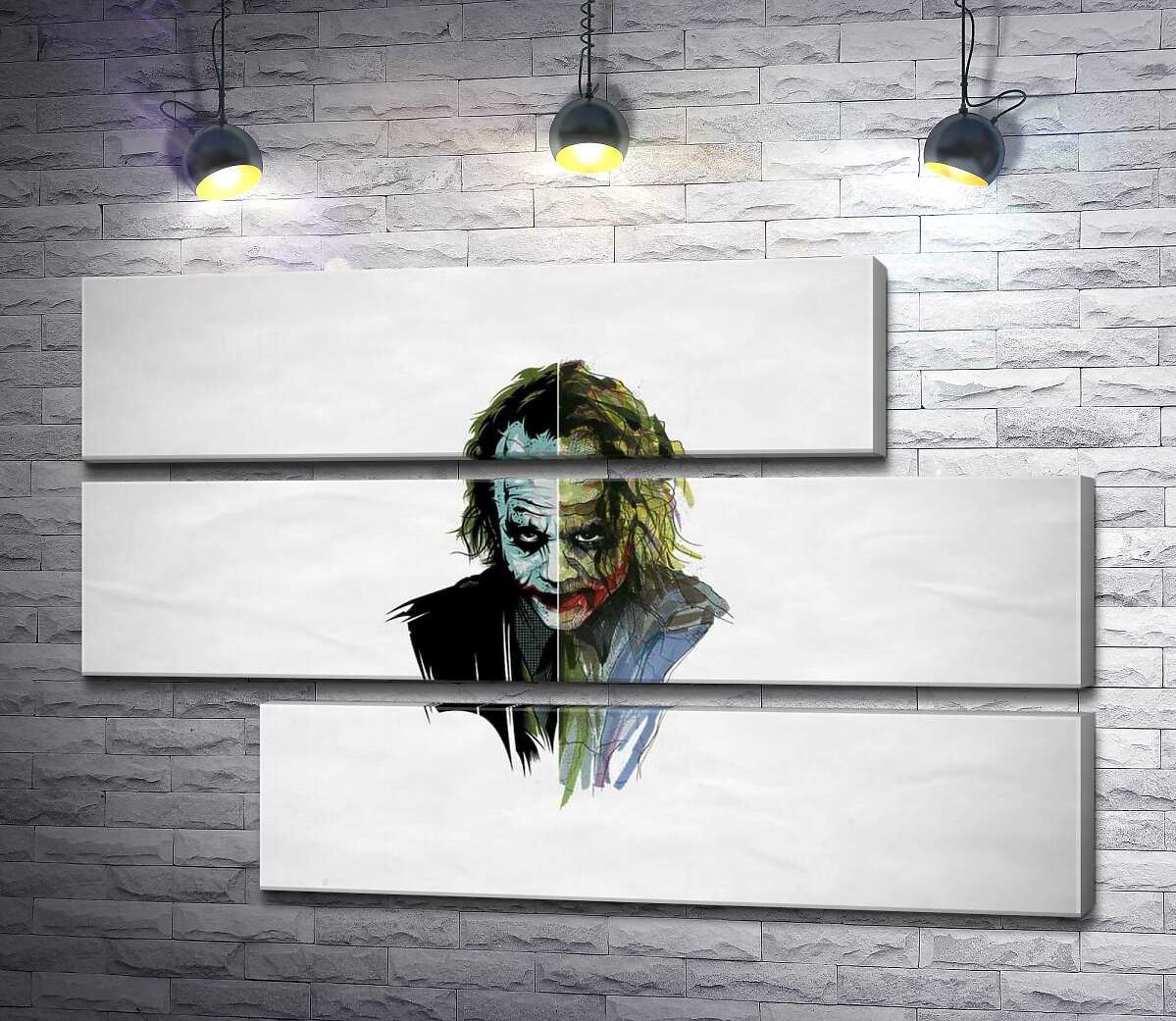 модульна картина Арт-портрет Джокера (Joker) із загрозливим поглядом (Модуль №16)