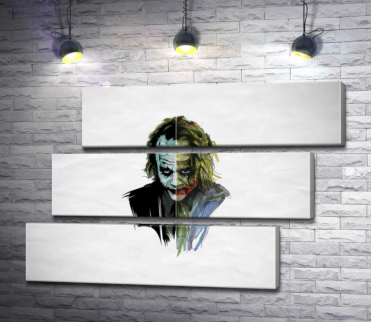 модульная картина Арт-портрет Джокера (Joker) с угрожающим взглядом (Модуль №17)