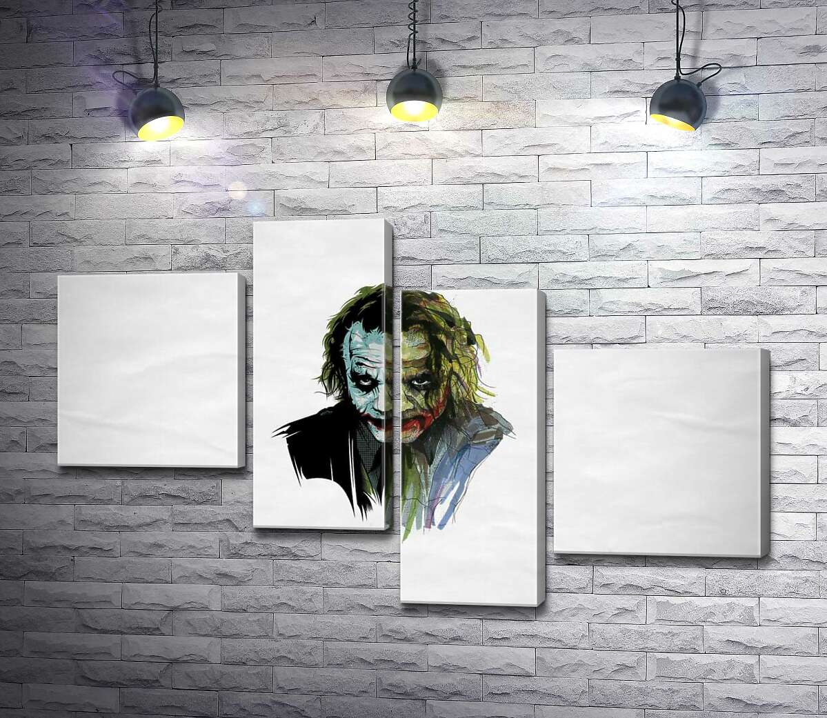 модульная картина Арт-портрет Джокера (Joker) с угрожающим взглядом (Модуль №21)