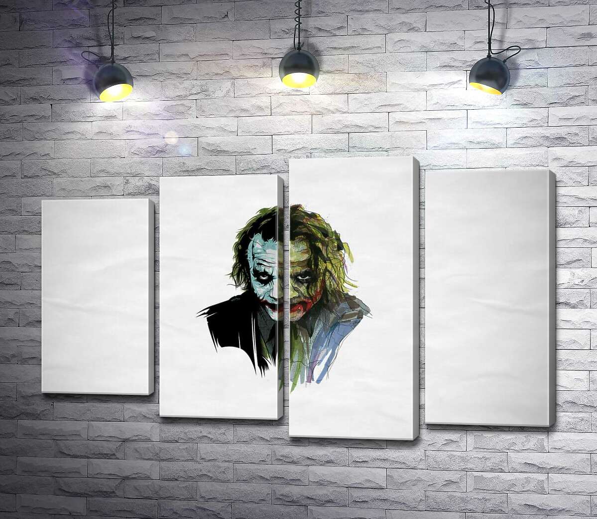 модульна картина Арт-портрет Джокера (Joker) із загрозливим поглядом (Модуль №3)