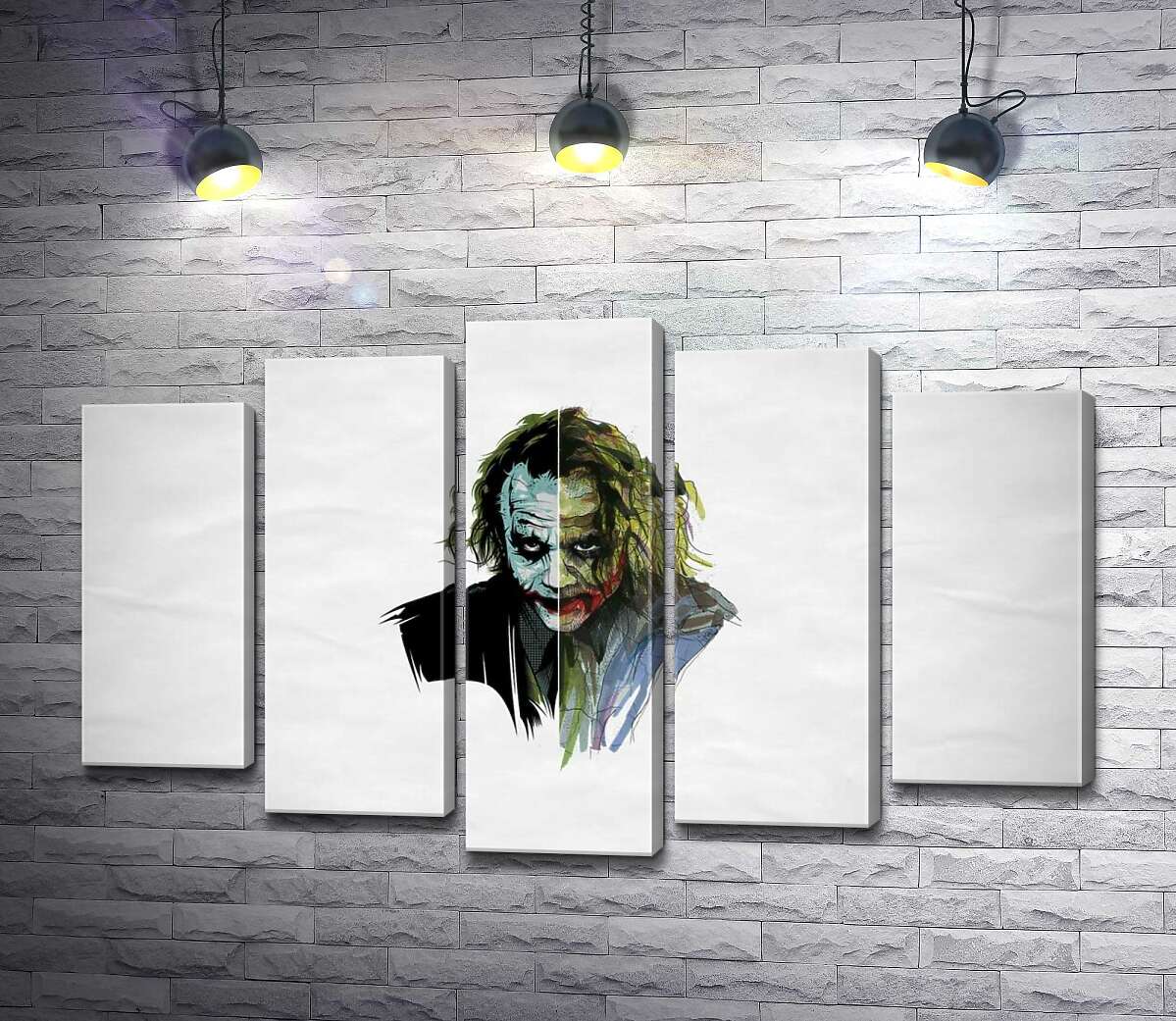 модульная картина Арт-портрет Джокера (Joker) с угрожающим взглядом (Модуль №4)
