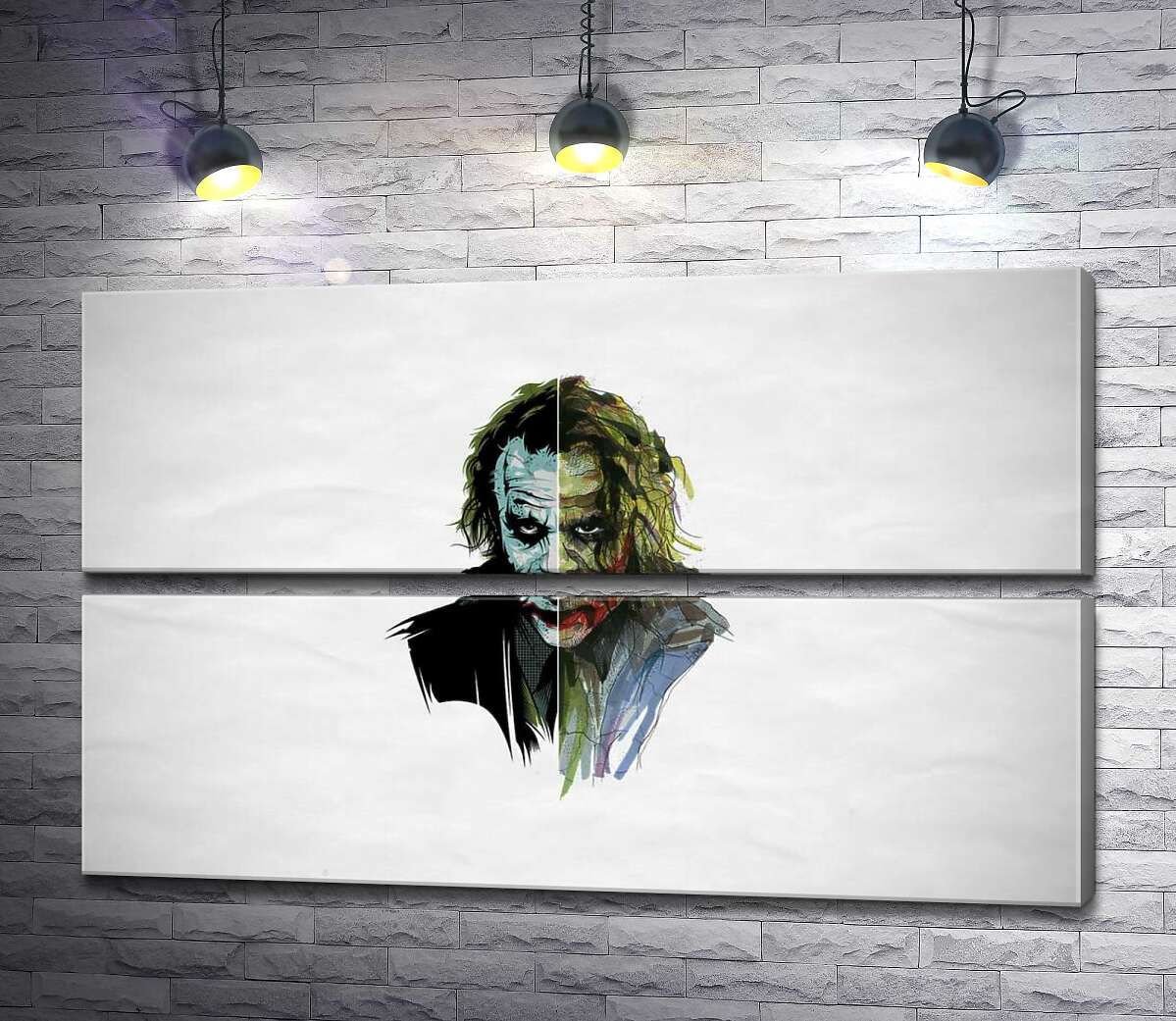 модульная картина Арт-портрет Джокера (Joker) с угрожающим взглядом (Модуль №7)