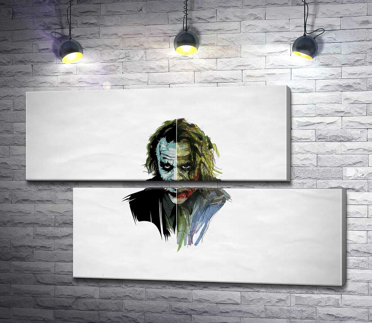 модульная картина Арт-портрет Джокера (Joker) с угрожающим взглядом (Модуль №8)