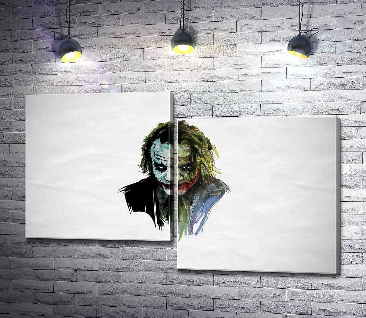 модульна картина Арт-портрет Джокера (Joker) із загрозливим поглядом (Модуль №9)