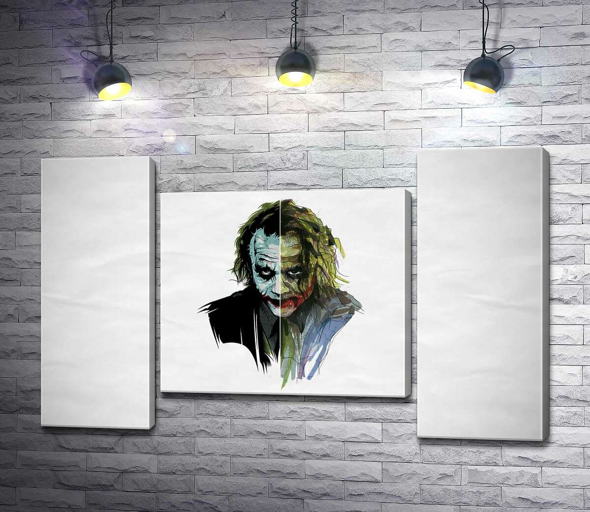 модульная картина Арт-портрет Джокера (Joker) с угрожающим взглядом (Модуль №11)