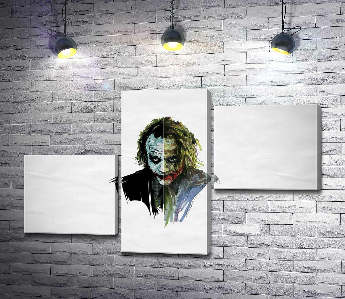 модульная картина Арт-портрет Джокера (Joker) с угрожающим взглядом (Модуль №12)