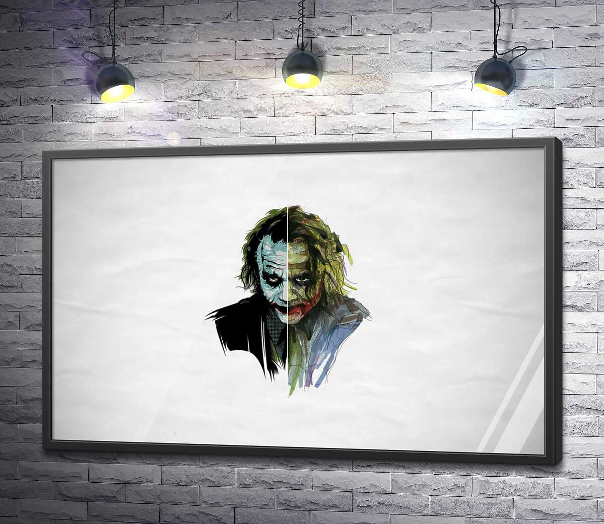 постер Арт-портрет Джокера (Joker) с угрожающим взглядом