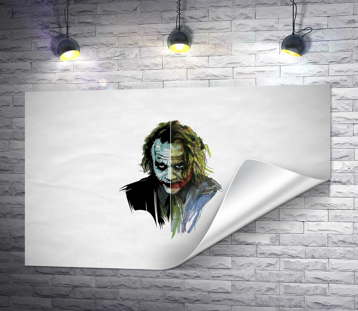 печать Арт-портрет Джокера (Joker) с угрожающим взглядом