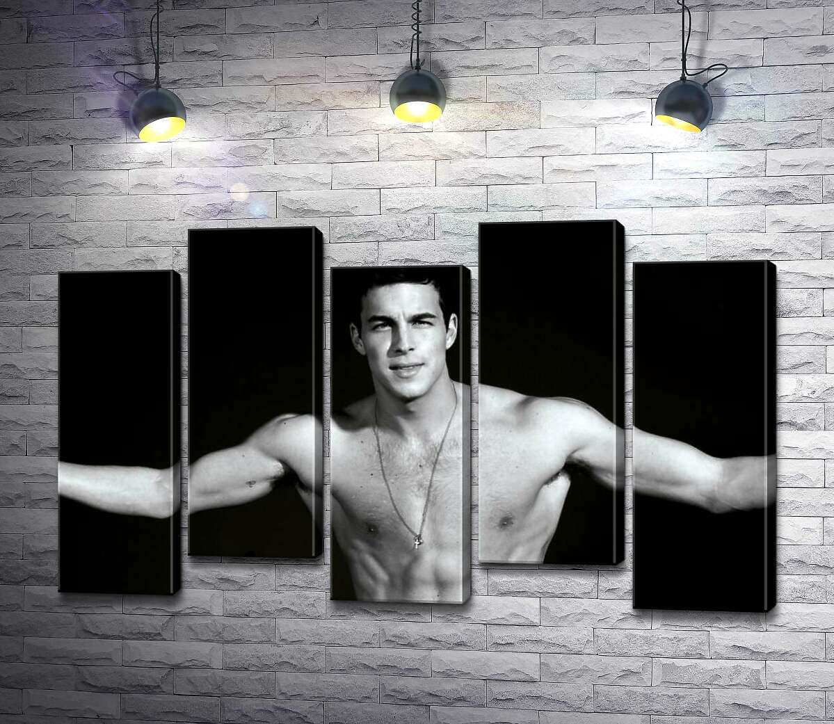 модульна картина Брутальний Маріо Касас (Mario Casas) із оголеним торсом (Модуль №30)