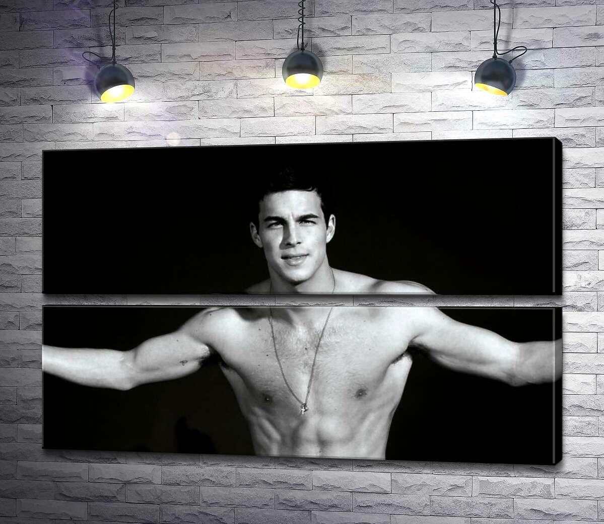 модульна картина Брутальний Маріо Касас (Mario Casas) із оголеним торсом (Модуль №7)
